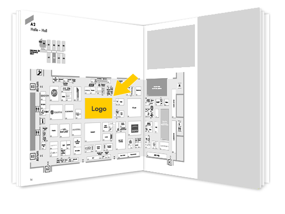 Logo im Hallenplan des Visitor Guide