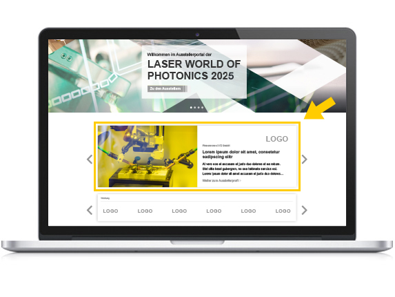 Premium-Teaser auf der Startseite im Ausstellerportal